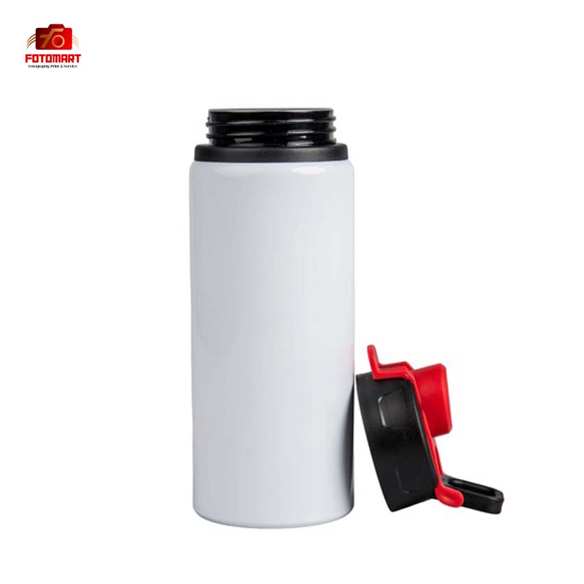 Vandflaske med sort/rød låg 600ml - Image 4