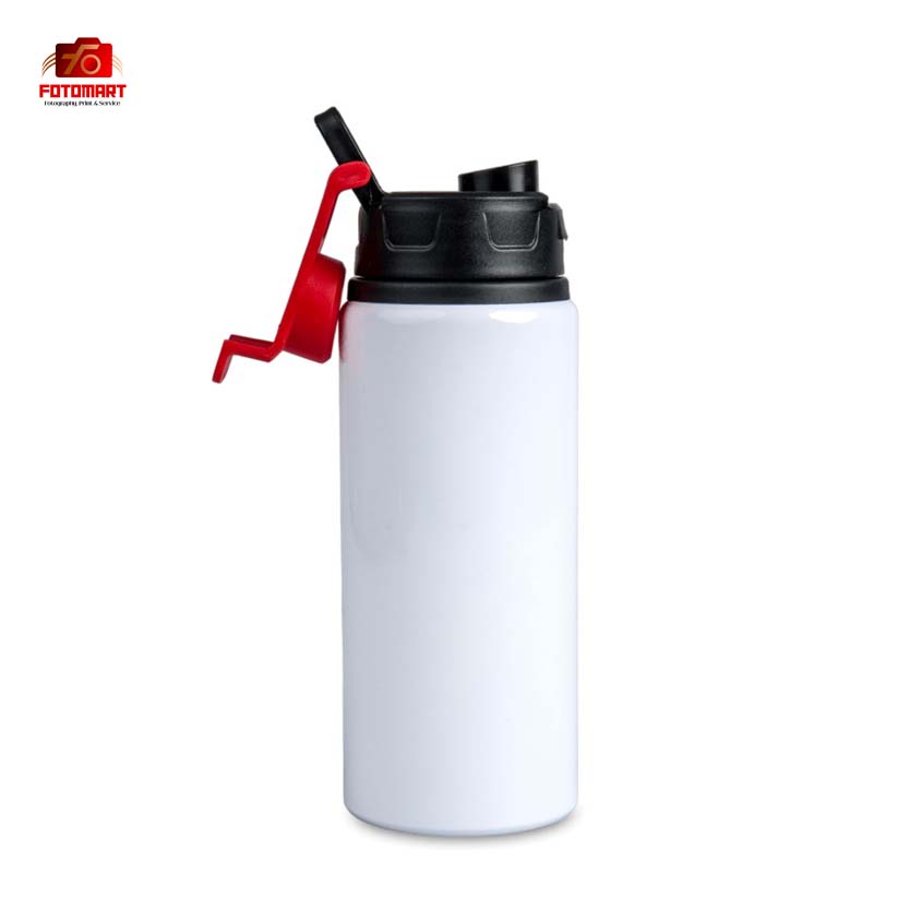 Vandflaske med sort/rød låg 600ml - Image 5