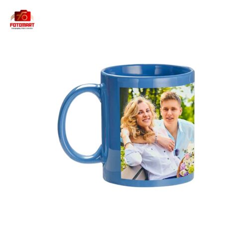 Blåt Krus Med Hvid Mærke