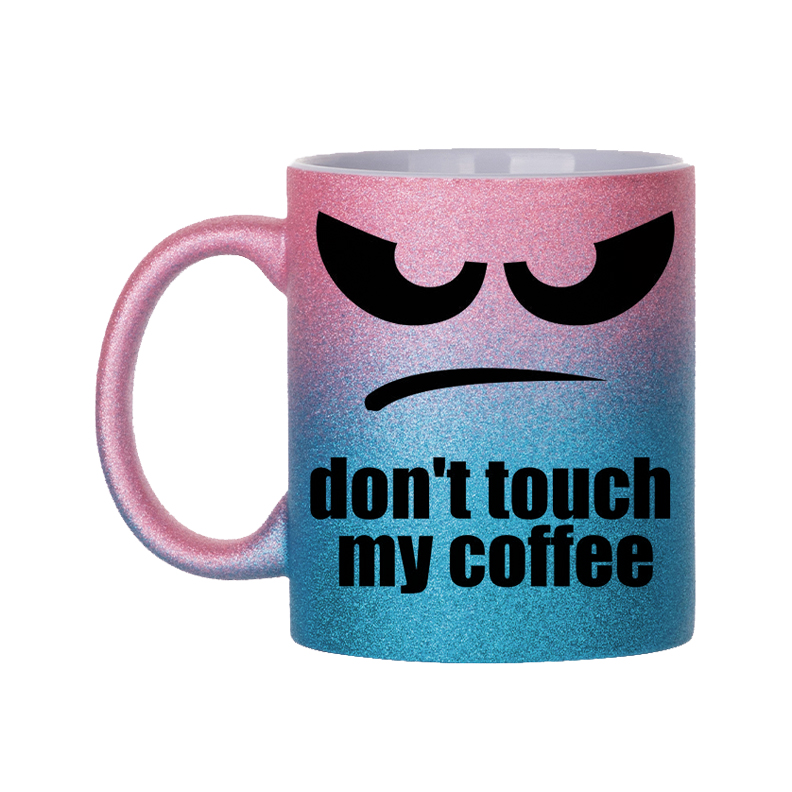 Pink & Lyse Blå Gradient Glitter Krus - Image 2