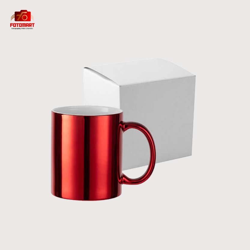 Rød, Blankt Metallisk Krus - Image 4