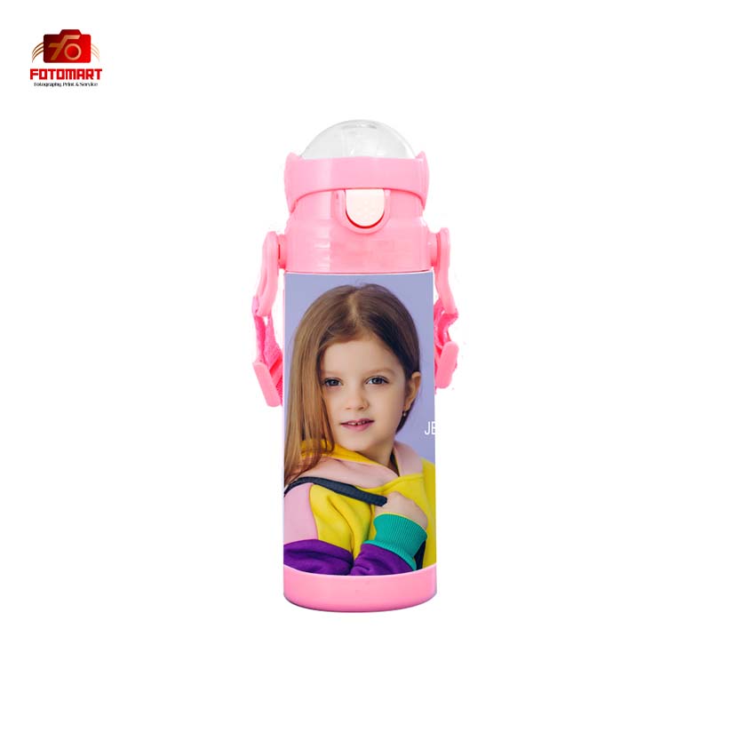 Termoflaske i rustfrit stål til børn - | lyserødt låg