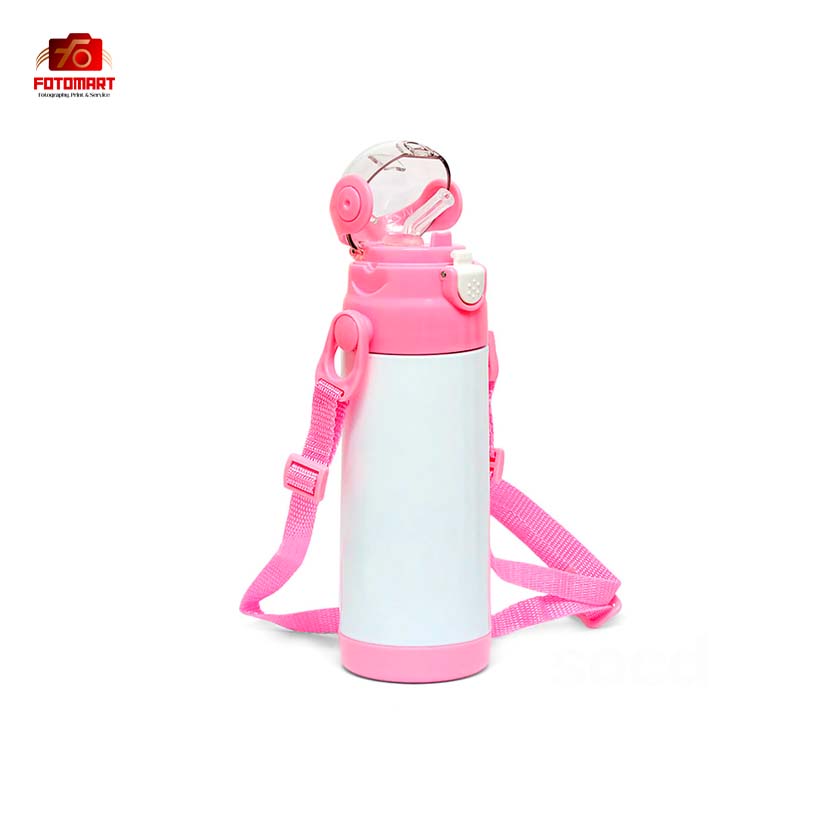 Termoflaske i rustfrit stål til børn - | lyserødt låg - Image 3