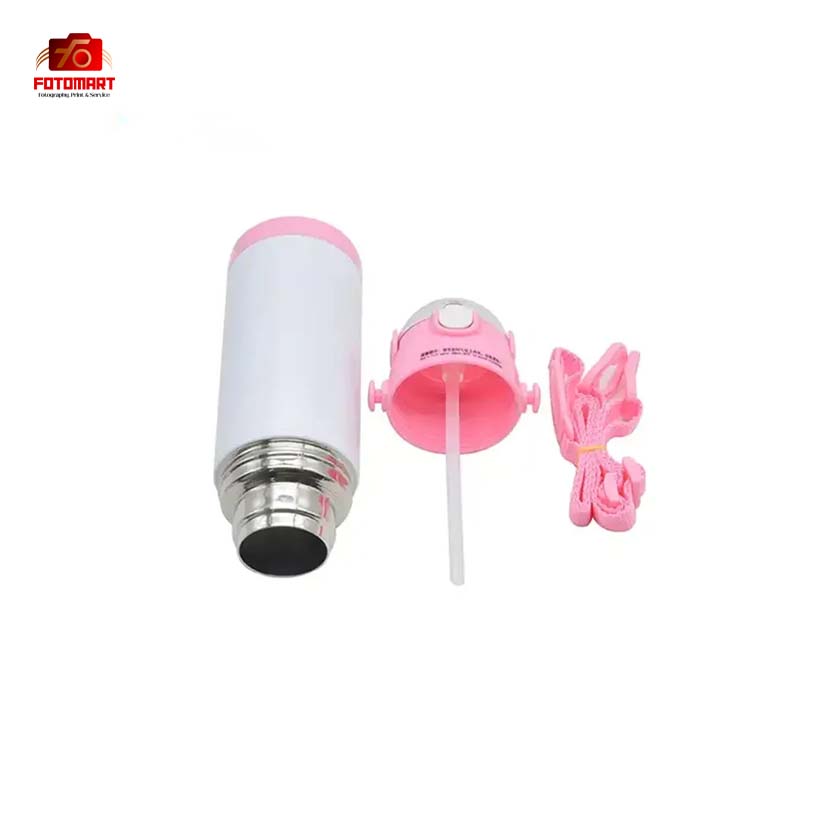 Termoflaske i rustfrit stål til børn - | lyserødt låg - Image 5