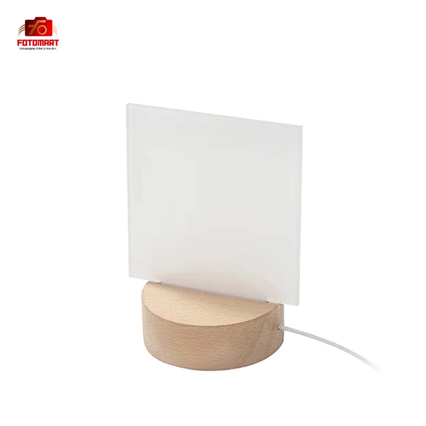 Rektangulær akryl Fotoramme med LED-lys - Rund Base - Image 2