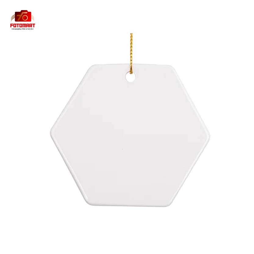 Sekskant Formet Keramisk Ornament - Image 2