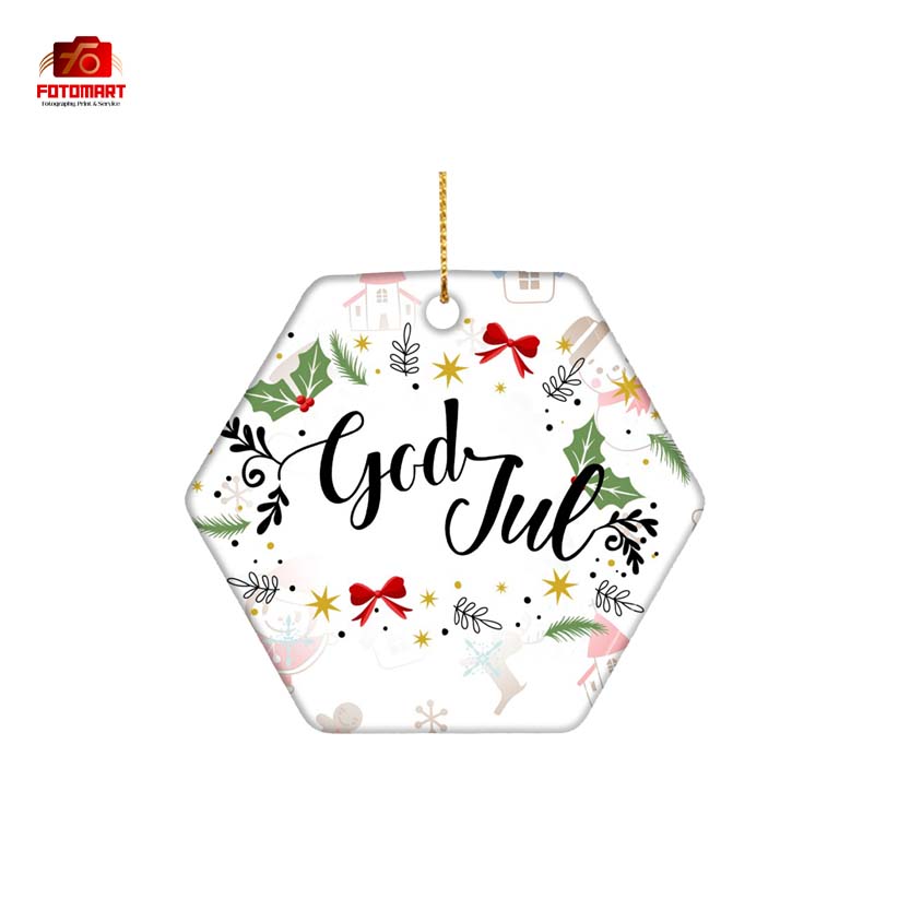 Sekskant Formet Keramisk Ornament