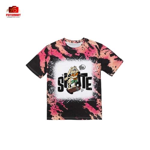 Vild Sort Bleget Leopard T-shirt med Bomuldsfølelse