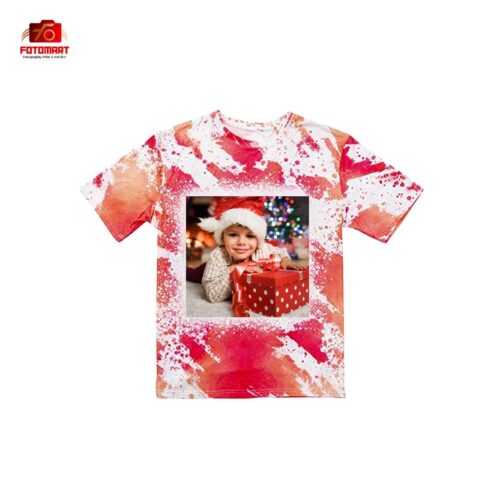 Drømmende Lyserød Bleget Leopardprintet Bomulds-T-shirt